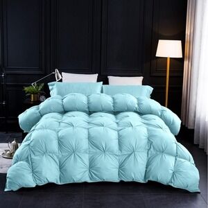 Three Geese Pinch Pleat Waterfowl Feathers and Down Comforter Queen Size Duvet